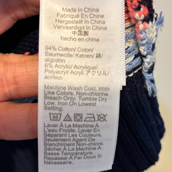 J. Crew Fair Isle Nordic Navy Crew Neck Long Sleeve Sweater - Picture 7 of 8